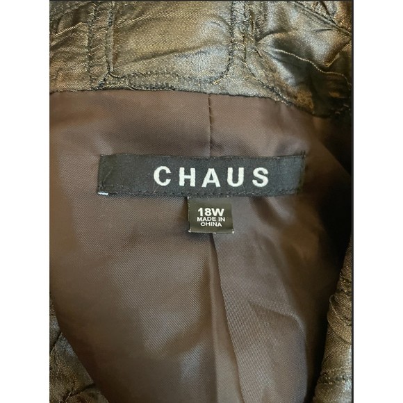 Chaus Brown Crinkle Jacket Sz 18W - Picture 4 of 5